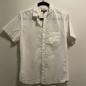 Express Short Sleeve Button Down Shirt White Mens Size Small